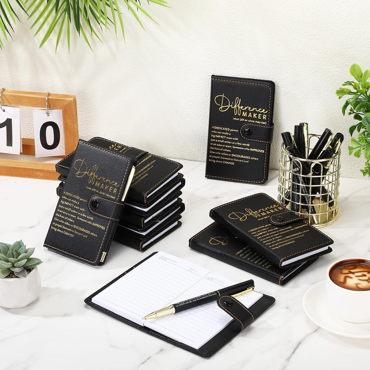 Marspark 10 Sets Difference Maker Gifts A5 Notebook with Pen | Employee Appreciation Thank You Gifts for Staff Nurse Teacher, Motivational Design for Men Women, Office Team Recognition
