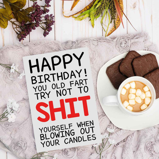 COLINHELIN Funny Birthday Cards For Women Men, Rude Birthday Card Gift for Nan Grandad Mom Dad, 50th 60th 70th 80th Birthday Card for Him Her, Happy Birthday Card Dad Mom