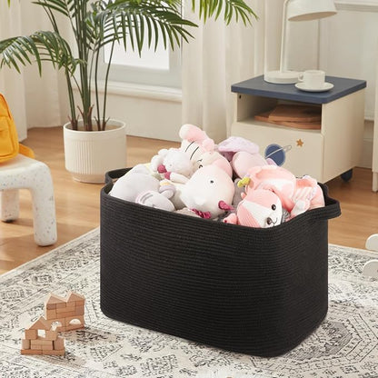 Extra-Large Woven Blanket Basket - Field & Blessing