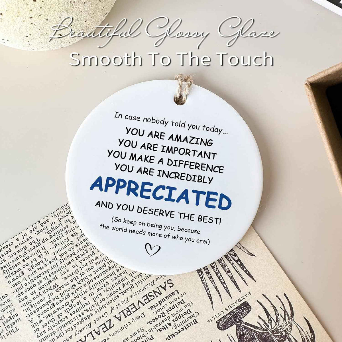 Thank You Gifts for Women Men - Appreciation Gifts for Coworker,Inspirational Gift Ideas Leaving Job Gifts Goodbye Farewell Appreciation Gift Ceramic Ornament