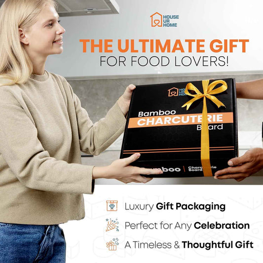 Bamboo Charcuterie Board Gift Set – Housewarming Gift for New Home, Wedding & Bridal Shower Gifts | Large Cheese Board with Hidden Drawers, Knives & Bowls | Perfect for Couples, Hosts & Housewarming