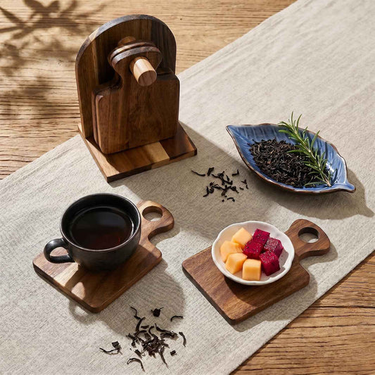 Mini Acacia Charcuterie Coasters, Set of 4