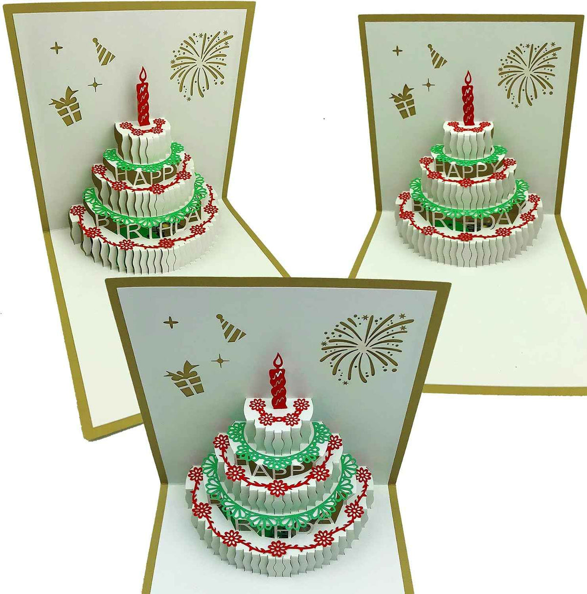 3D Pop Up Birthday Cards,Warming LED Light Birthday Cake Music Happy Birthday Card Postcards Pop Up Greeting Cards Happy Birthday Cards Best for Mom,Wife,Sister,Boy,Girl,Friends 1 Pack