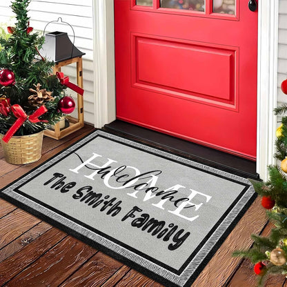 Ship Next Day, Personalized Door Mat, Custom Doormat with Family Name, Housewarming Gifts, Wedding Gifts for Couple, Customized Door Mat for Outdoor Decor, Anti-Slip Backing