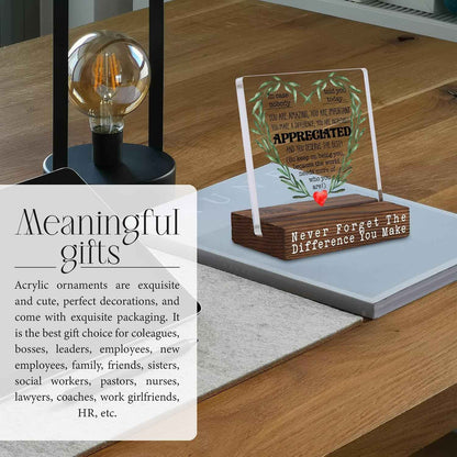 Thank You Appreciation Gifts for Coworker, Employee, Women, Men, Friends, You Are Appreciated Gifts, Leaving Going Away Encouragement Quote for Office Desk Decorative Signs Plaques VBD16