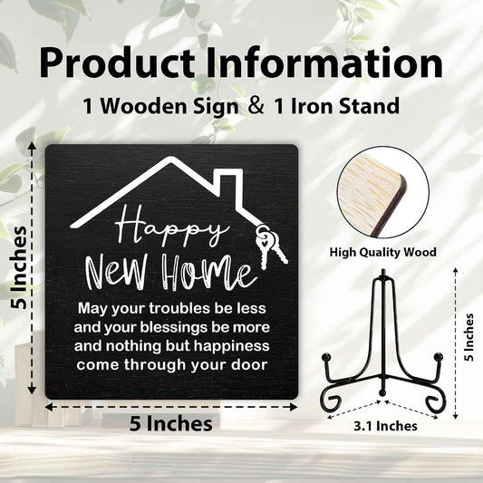 Housewarming Gifts, New Home New Adventure Memories Welcome Home Decorations, Best Gift Ideas for Family Couple, 5 x 5 Inches Living Room Bedroom Kitchen Bathroom Decor-074