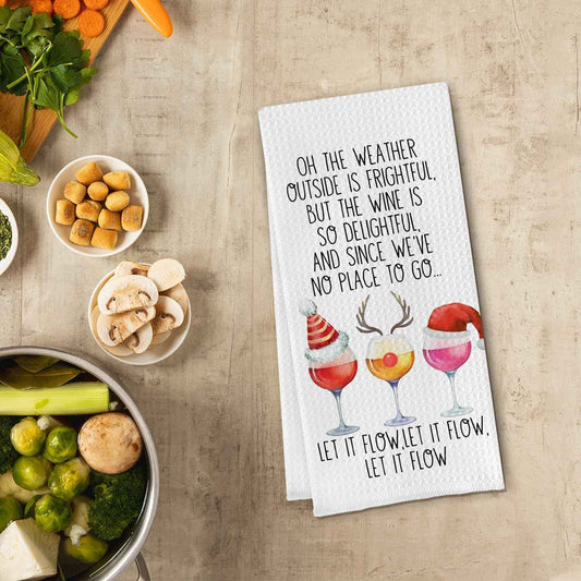 Christmas Wine Kitchen Towels,Christmas Wine Hand Dish Towels Gifts for Women,Holiday Hostess Tea Towels for Kitchen Bathroom Decor 16 X 24