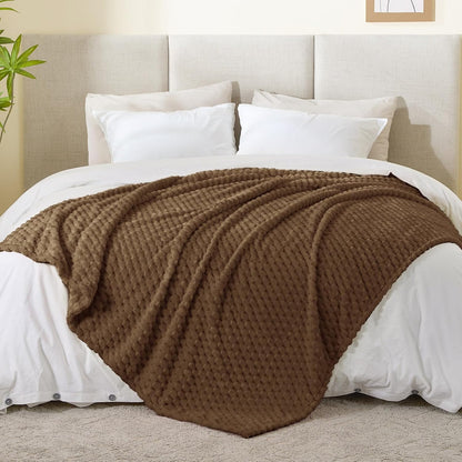 Brown Jacquard Cozy Throw Blanket