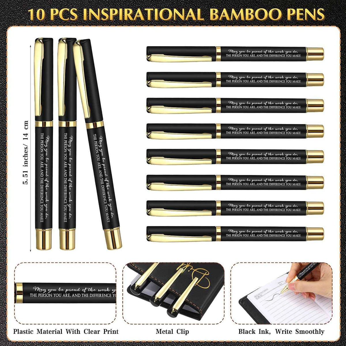 Marspark 10 Sets Difference Maker Gifts A5 Notebook with Pen | Employee Appreciation Thank You Gifts for Staff Nurse Teacher, Motivational Design for Men Women, Office Team Recognition
