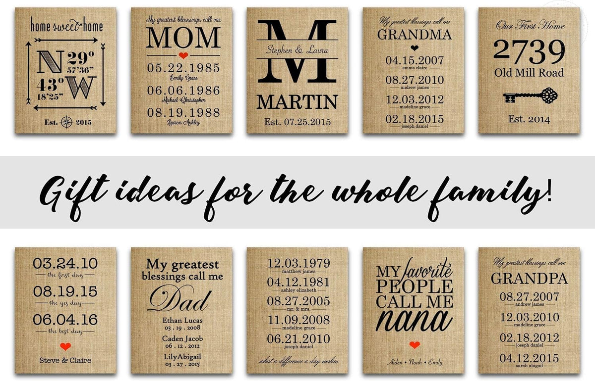 Personalized Housewarming Gifts for New Home Decor, Homeowner, Wedding, Anniversary, Real Estate Closing, Latitude Longitude (8x10 or 11x14 Burlap Print)
