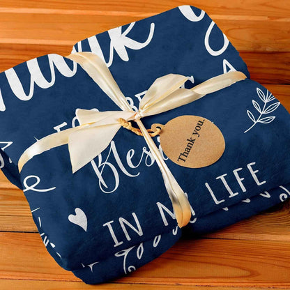 Thank You Gifts, Thank You Blanket 60"X50" Blue, Appreciation Gifts | Thank You Gifts for Women Men, Thank You Gift for Coworker Teacher, Employee Appreciation Gifts, Inspirational Birthday Gift
