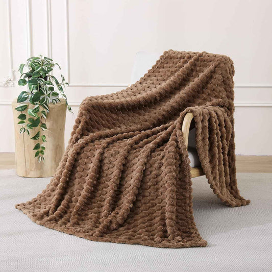 Brown Plush Fleece Throw Blanket