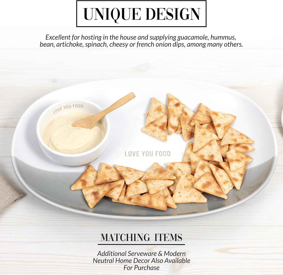 Pavilion Gift Company - Love You Food - 4.5" Bowl with 4.75" Bamboo Spoon Housewarming Appartment-Warming Hostess New Home Gift Present