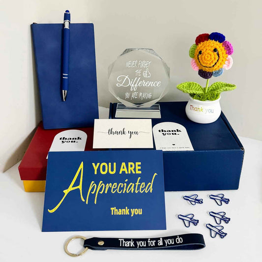 HOOHONOR Employee Appreciation Gifts, Thank You Gifts for Men Coworkers, Gift Basket for Men, Thank You Basket for Team Mentor Friends Leaders Boss, Difference Maker Gift Box