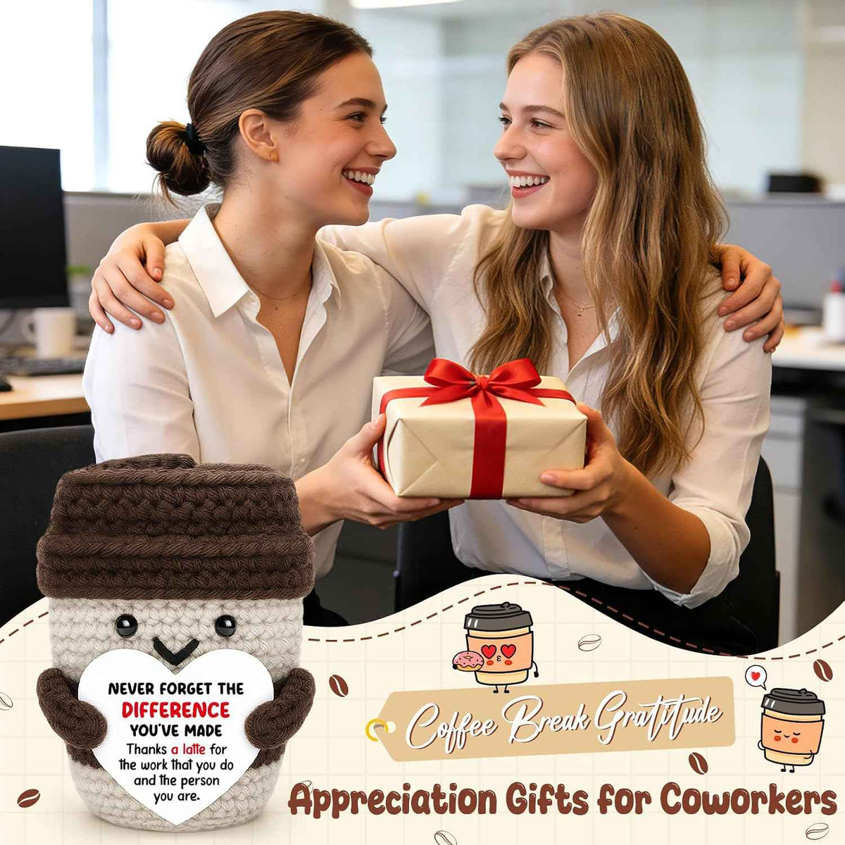 Employee Appreciation Gifts, Thank You Appreciation Gift for Coworkers | Coffee Desk Decor Thank You Gifts for Women Men Employee Coworkers Teacher Mentor Friends Leaders Farewell Leaving Retirement