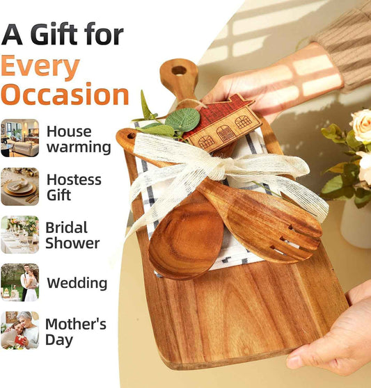 Wooden Serving Board Gift Set with Utensils