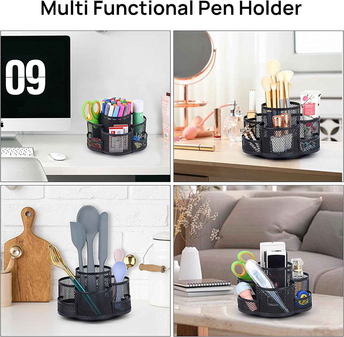 Topwey 360 Rotating Pencil/Pen Holder for Desk in Black