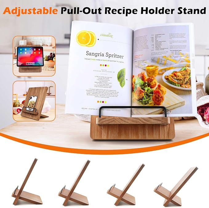 Adjustable Wood Cookbook Stand - Field & Blessing