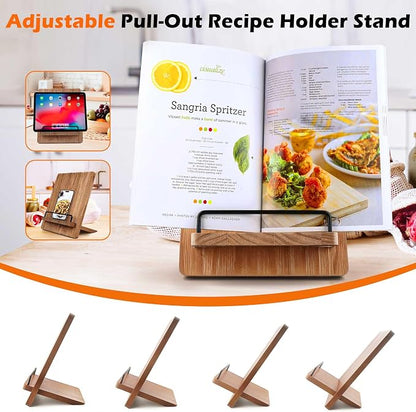Adjustable Wood Cookbook Stand - Field & Blessing