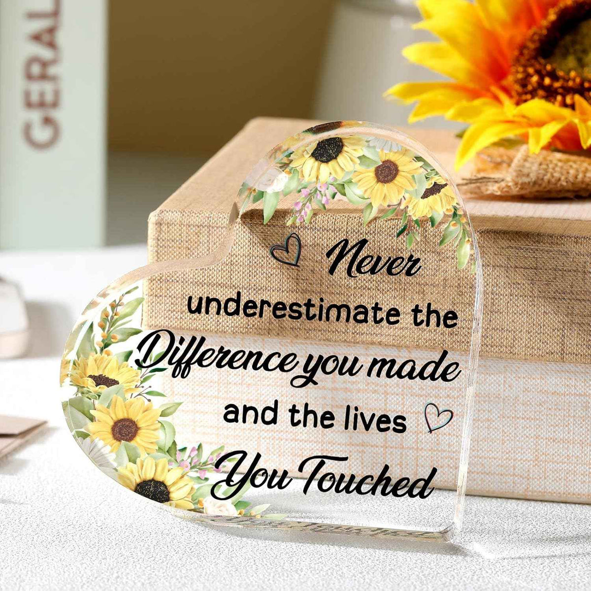 Yinder Thank You Gifts for Women Appreciation Gifts for Coworker Employee Nurse Teacher Leader Boss Inspirational Quotes Acrylic Desk Decor for Home Office Farewell Retirement