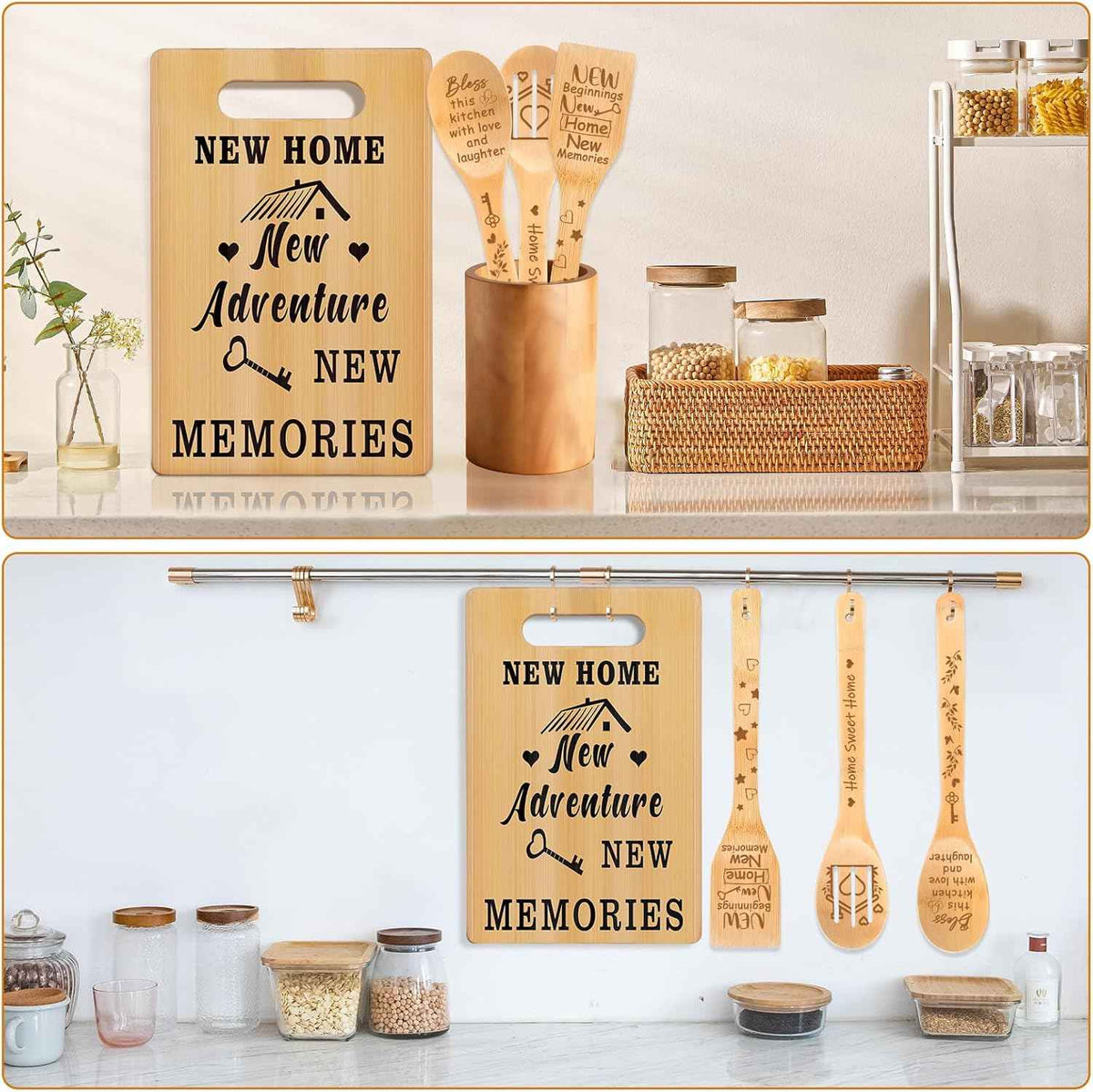House Warming Gifts New Home, Cutting Board Set New Home Gift Ideas | Unique Housewarming Gifts, Apartment Souvenir, New Homeowner First House Present for Neighbor, Couple, Friends
