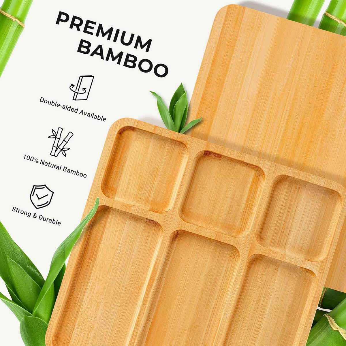 Charcuterie Boards, Bamboo Charcuterie Board with Lid, Cheese Board with Buckle Locking, Cutting Boards for Kitchen, House Warming Gifts New Home, Gifts for Women, 6 Compartments