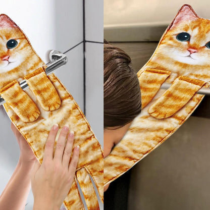 Funny Cat Hand Towel for Bathroom Kitchen, Hanging Decor Gifts for Women | Decorative Soft Dish Towels, Cat Themed Kitchen Gadgets, Housewarming Birthday Christmas Unique Gifts for Cat Lovers Her Mom