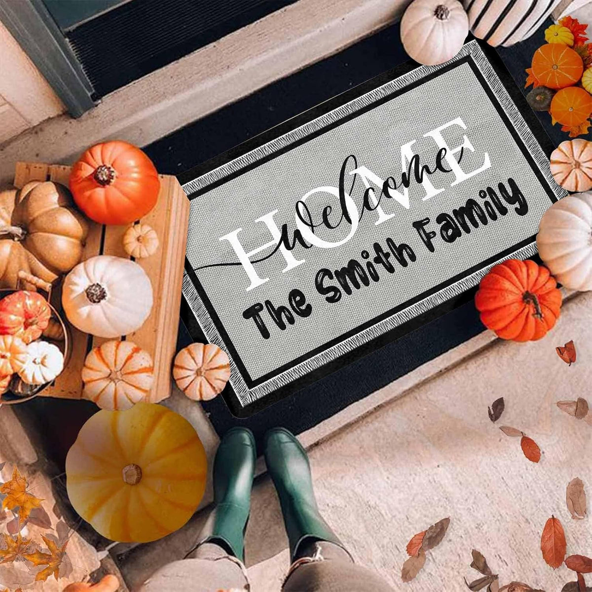 Ship Next Day, Personalized Door Mat, Custom Doormat with Family Name, Housewarming Gifts, Wedding Gifts for Couple, Customized Door Mat for Outdoor Decor, Anti-Slip Backing