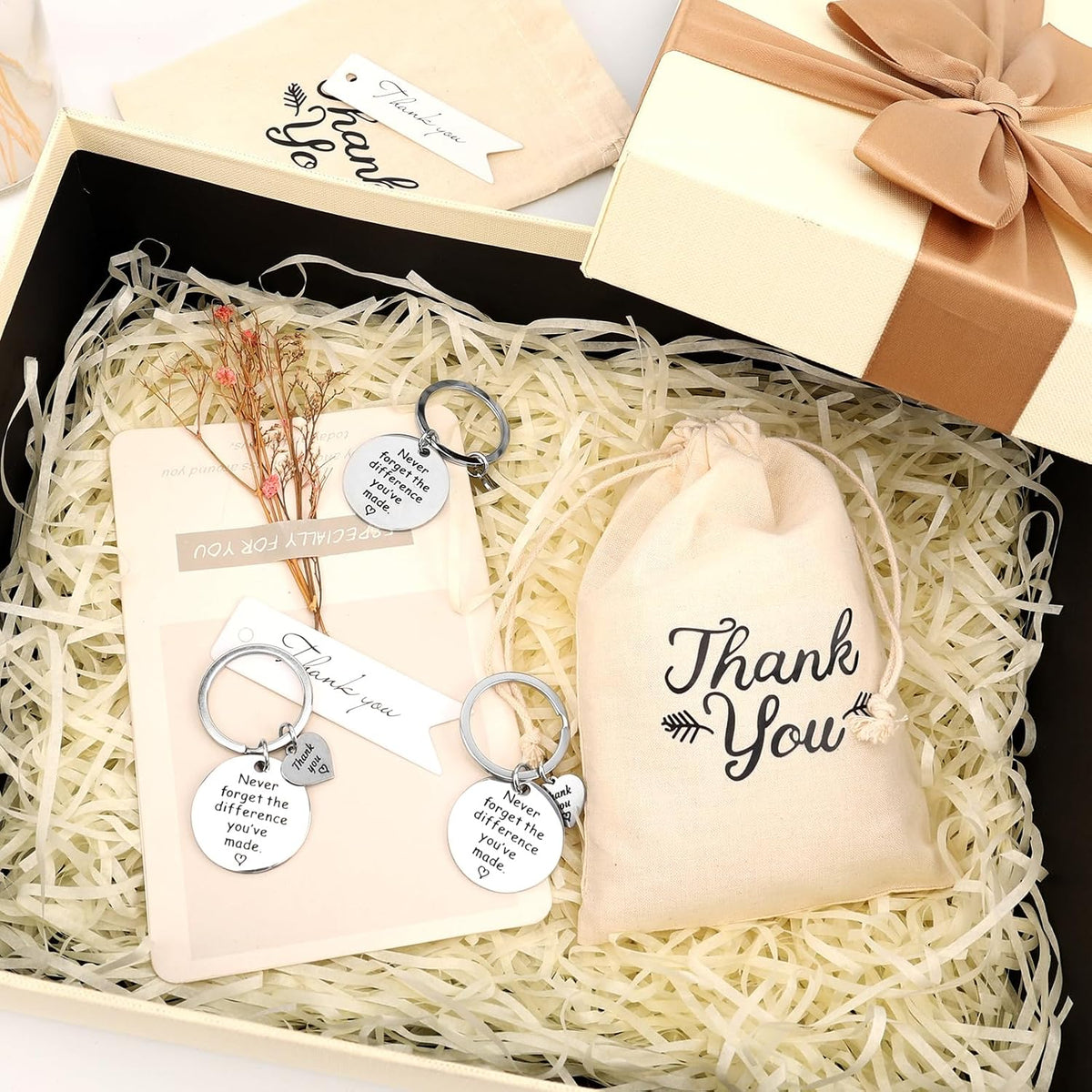 NICEMOVIC 45 Pcs Employee Thank You Gifts Bulk, Appreciation Gifts Bulk with Drawstring Bag & Card for Coworkers Teacher