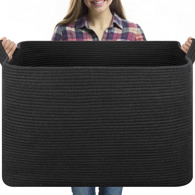 Extra-Large Woven Blanket Basket - Field & Blessing