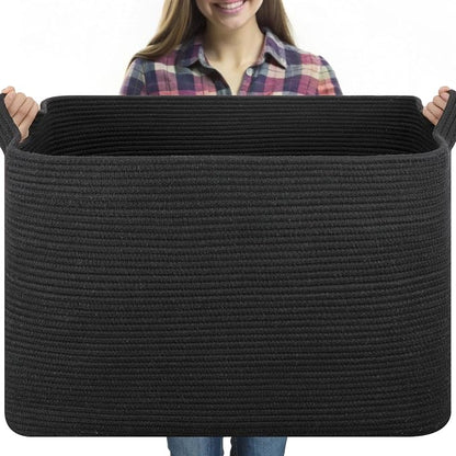 Extra-Large Woven Blanket Basket - Field & Blessing