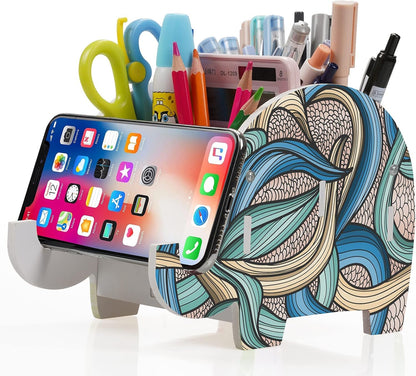 MOKANI Pen Pencil Holder for Desk Cute Elephant Gifts Desk Organizer