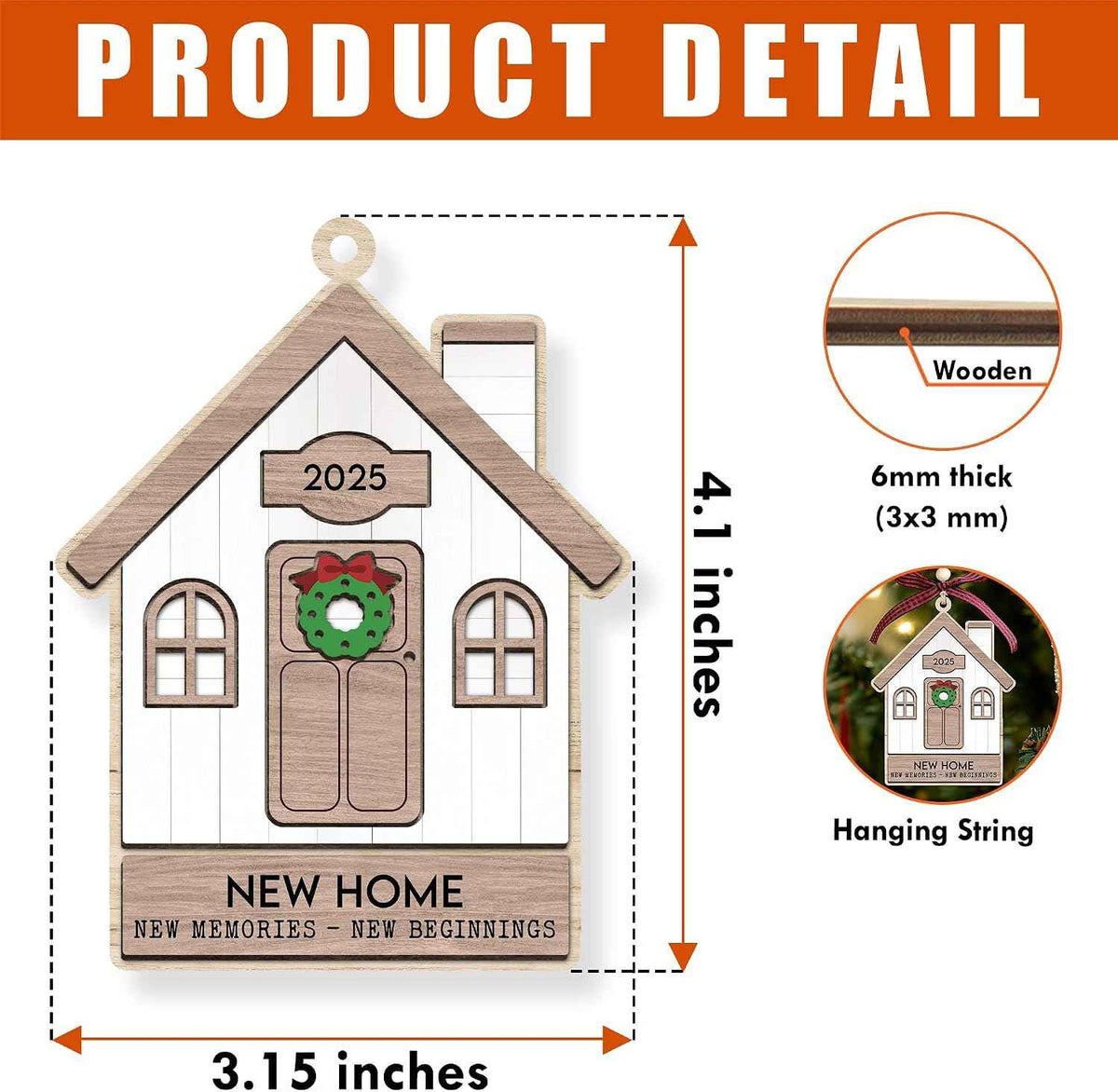 House Warming Gifts New Home - Housewarming Gifts for New House - Housewarming Gift Presents for Women, Couple - New House New Beginning -New House Owners Gift Ideas - Wooden Home Ornament 2025