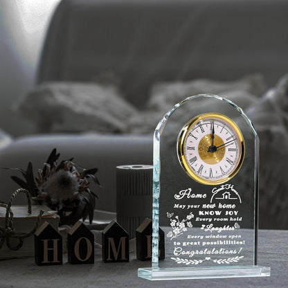 Qianwei House Warming Gifts New Home - Crystal Clock Gifts for Home Decor - Best Unique Housewarming Decor Ideas for New House Homeowner Men Friend Family | Home Decor Best Unique Housewarming Decoration Present Gifts Ideas For New House Homeowner Coup...