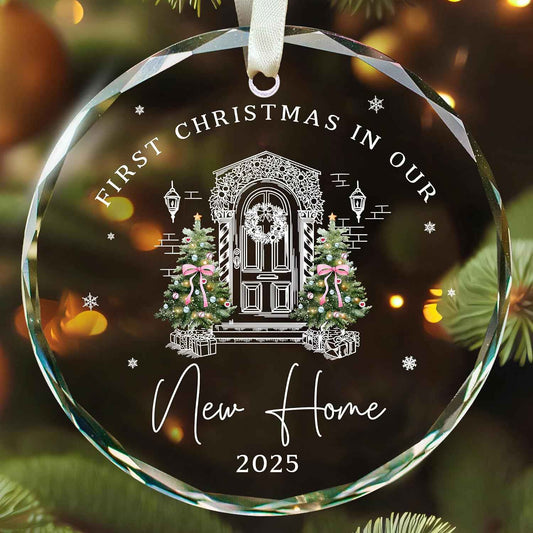 New Home Ornament 2025 - House Warming Gifts New Home - Housewarming Gifts for First House, Housewarming Gift Ideas for Couple - Home Ornaments for Newhouse Owners, Women - Glass Ornament