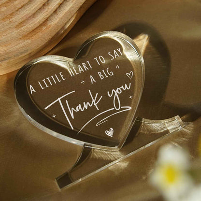 Thank You Gifts for Women, Men, Teacher Appreciation Gifts | Administrative Professional Day, Heart-Shaped Acrylic Desk Decor, Volunteer Nurse Employee Coworker Boss Appreciation