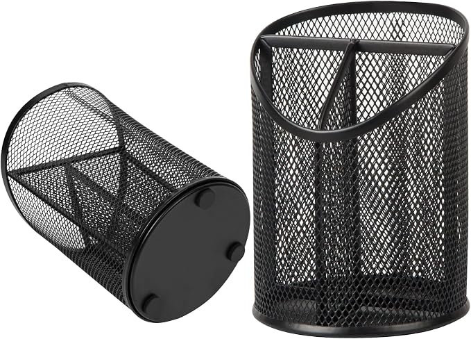 Two-Pack Three-Compartment Mesh Pen Holders - Field & Blessing