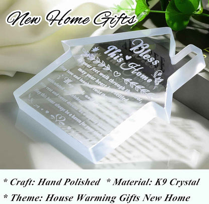 House Warming Gifts New Home Crystal Bless This Homes Plaque Best Housewarming Gift New House Ideas for Women Men Couple Friend Welcome To The Family