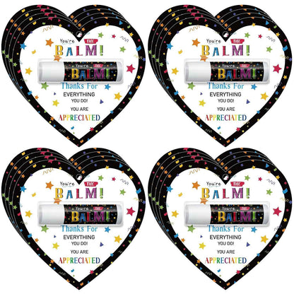 15 Pack Back to School Employee Teacher Appreciation Gifts Bulk Lip Balm Teacher Employee Staff Team Heart Thank You Gift You're the Balm Volunteer Appreciation Party Favors for Women Men Coworkers