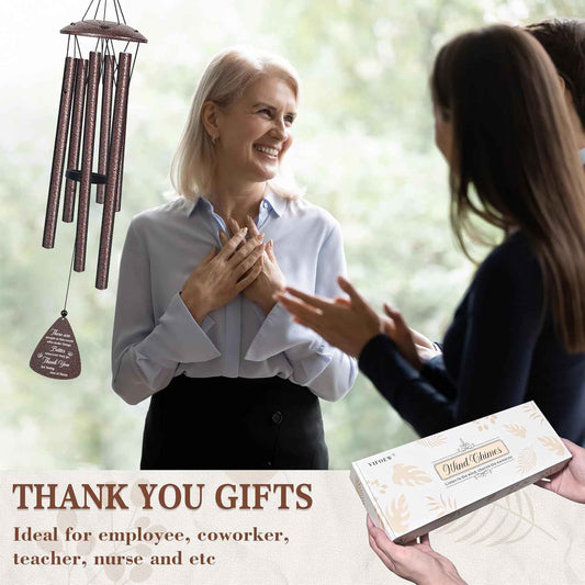 Thank You Gifts for Women Men, 32" Wind Chimes, Teacher Appreciation Gifts | Appreciation gifts for employee coworkers pastor colleague, thanksgiving day hostess gift for family friends, home decor