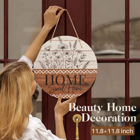House Warming Gifts New Home,New Home Gift Ideas,Rustic Farmhouse Housewarming Gifts Set with Wooden Door Wreaths,Throw Blanket,Measuring Spoons & Coasters,Closing Gift for House Buyers
