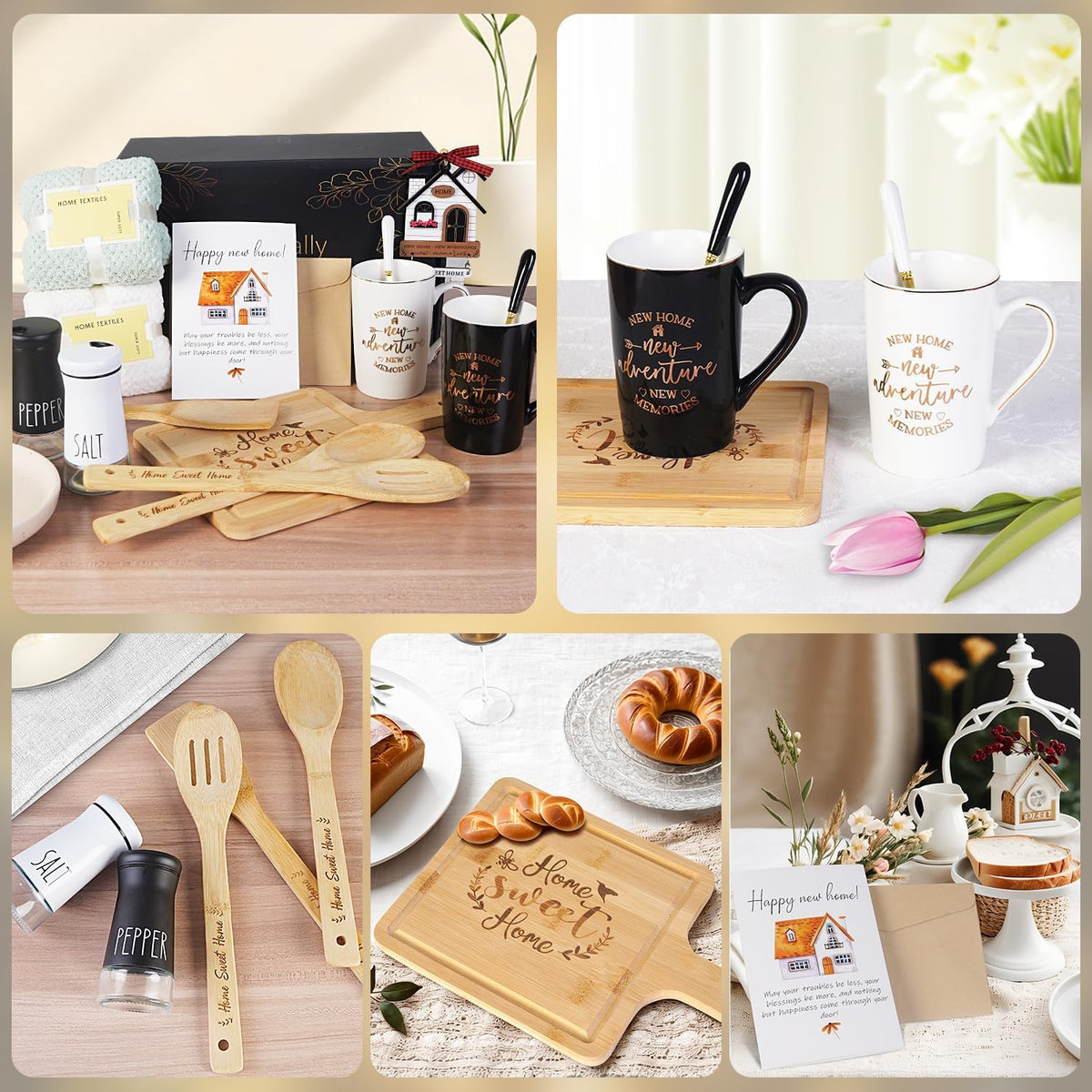 House Warming Gifts New Home,15 Pcs New Home Gift Basket | Housewarming Gifts Baskets, Closing Gifts for Home Buyers, First Homeowner Couple Women
