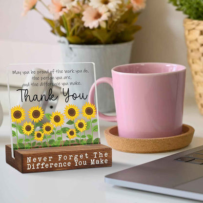 Thank You Gift Desk Decor Sign for Coworker Teacher Nurse, Appreciation Gift for Women Men, Inspirational Desk Decor Gift Idea, Employee Recognition Retirement Farewell Gift Plaque - FSF812