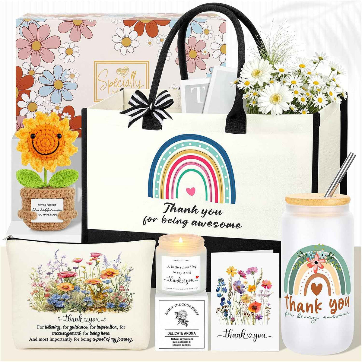 Thank You Gifts for Women, Appreciation Gifts for Coworkers Teachers | Farewell Goodbye Going Away Thank You for Being Awesome Gifts Present for Employees Set of 6
