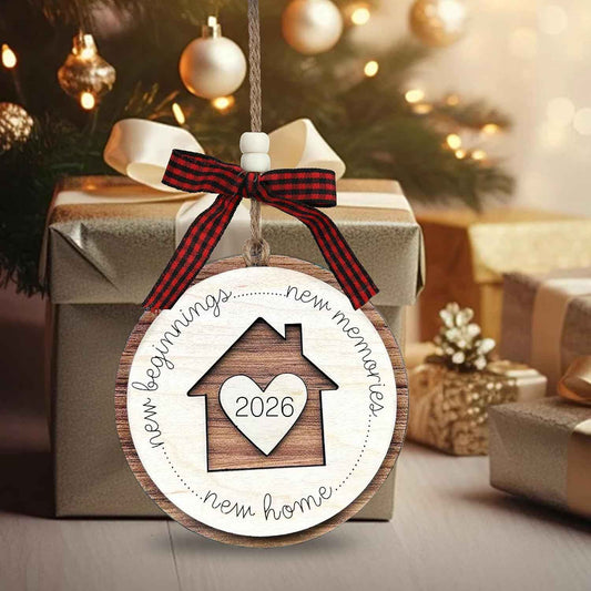New Home Ornament 2026 House Warming Gifts New Home Decor Housewarming Gifts House Essentials for Owners Couple Family Wooden Gift Ideas Christmas Ornament