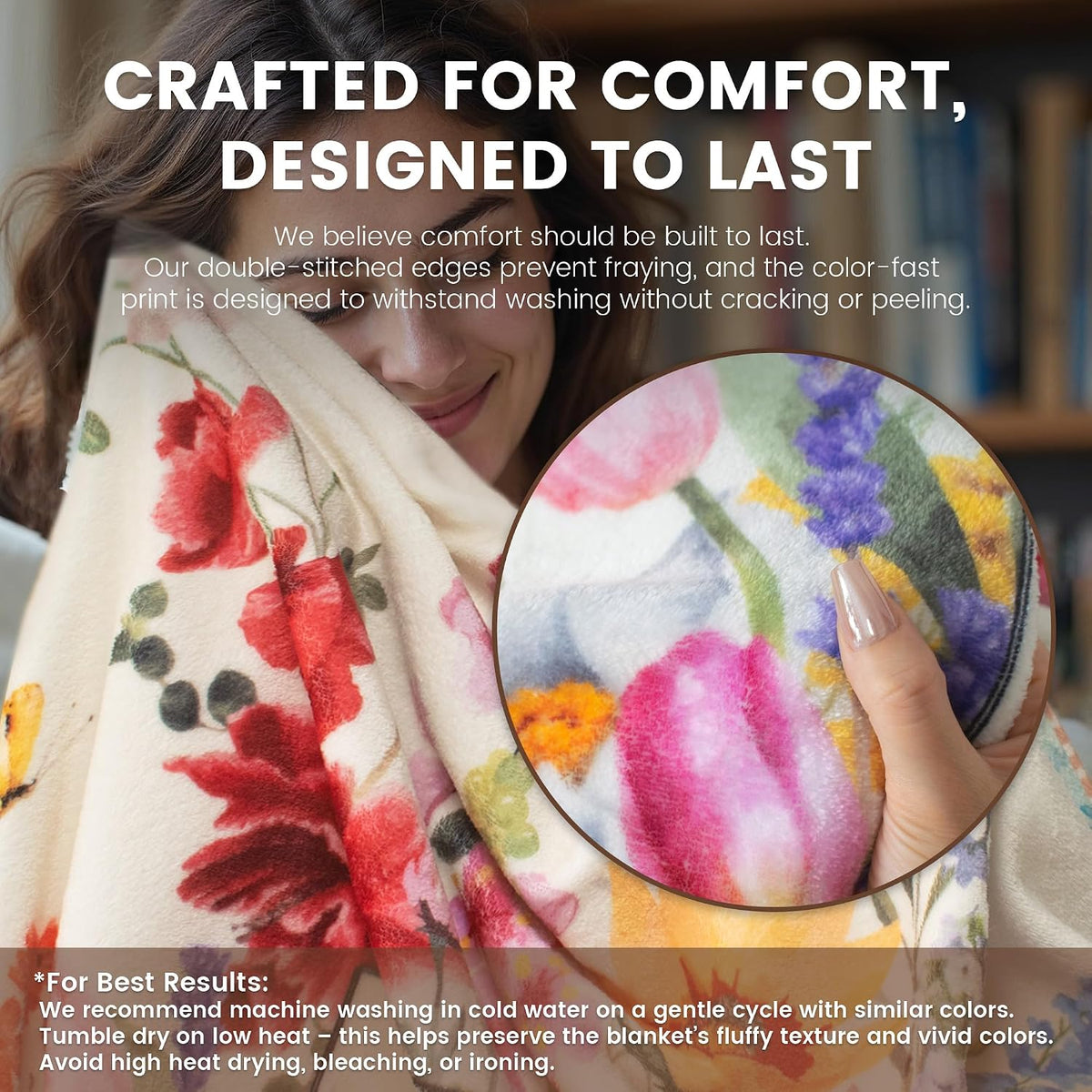 Floral Thank-You Throw Blanket