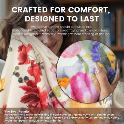 Floral Thank-You Throw Blanket