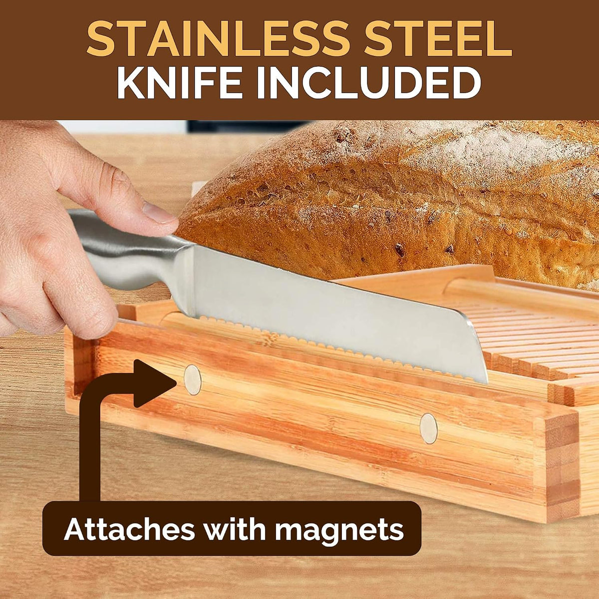 Charcuterie Board and Bread Slicer Set Bundle - Perfect for Entertaining and Baking