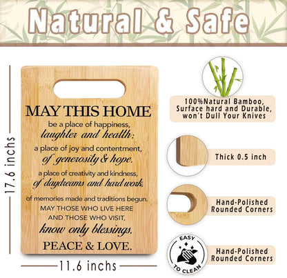 Housewarming Gifts Cutting Board, House Warming Gifts New Home House Apartment, New Homeowner Gifts, Home Blessing Bamboo Cutting Boards for Kitchen, Decorative Cutting Boards for Kitchen
