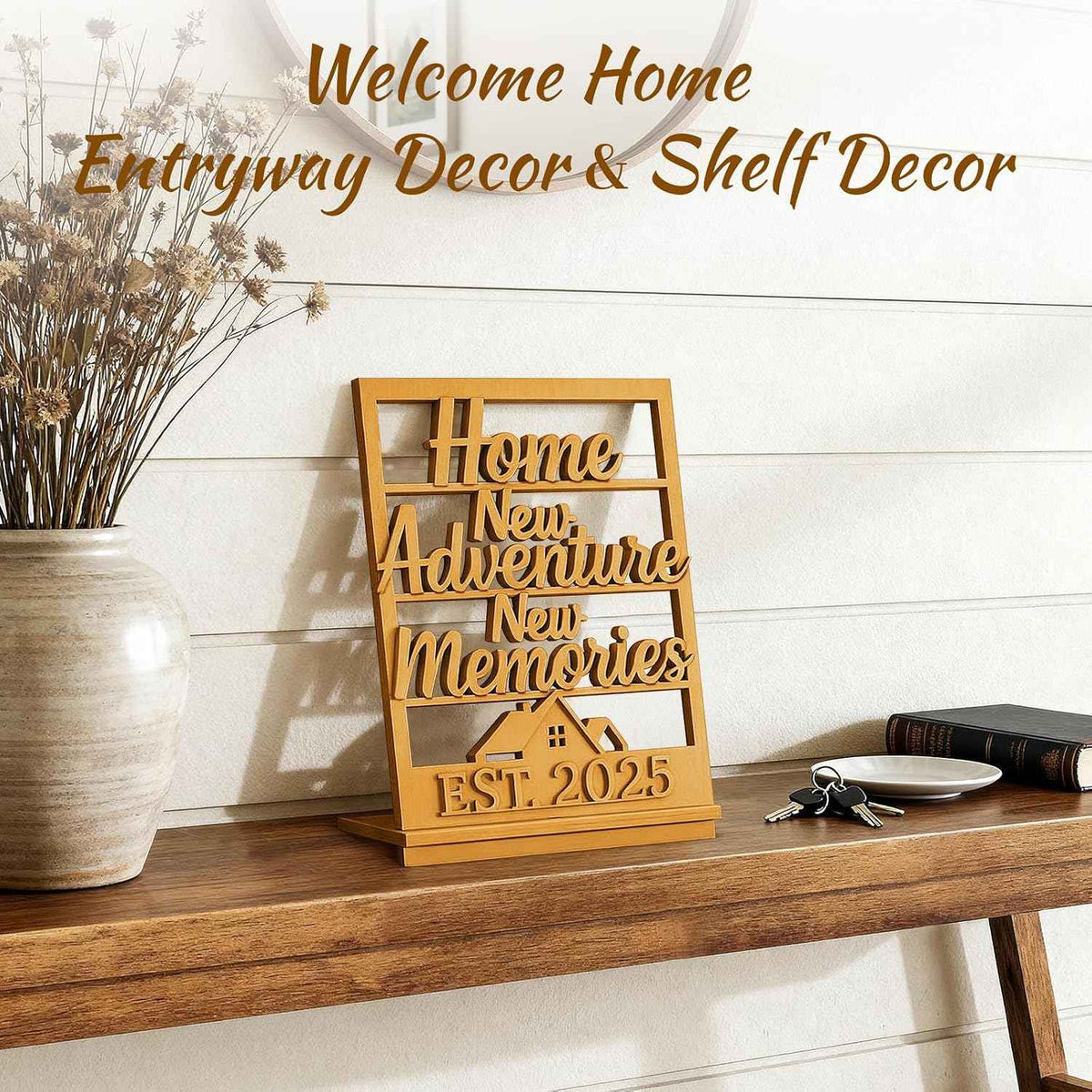 Housewarming Gifts New Home: Farmhouse Wooden Sign - Entry Table Decor for New Homeowners